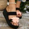 Comercio Exterior Nuevas Chanclas Ligeras de Suela Gruesa de Talla Grande para Mujer Sandalias Casuales de Playa con Cuña de Flor Transfronterizas Amazon