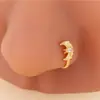 Europa y Estados Unidos personalidad transfronteriza sin perforación U-shaped nose nail cobre microincrustación circonita AB nariz estilo europeo y americano joyería clavo de nariz perforado