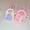 Nuevo Dinosaurio Colorido Lindo Dibujo Animado DIY Monedero Tejido a Mano Bolso de Mano Funda para Auriculares Bolsa Tejida a Mano