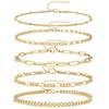 Joyería transfronteriza europea y americana exquisito conjunto de 5 piezas pulsera tobillera apilada ajustable de moda para mujer joyería para mujer Venta al por mayor
