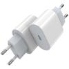 Cargador PD20W estándar europeo de carga rápida compatible con iPhone 15, Apple y Android.
