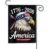 Bandeiras de Jardim para o Dia da Independência Estampa em Linho Decoração Externa para Quintal Bandeiras Pequenas Americanas Dupla Face Atacado