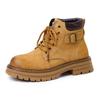 Botas de Otoño e Invierno Piel Genuina Estilo Pareja Senderismo y Montañismo al Aire Libre Botas de Ruibarbo para Hombres y Mujeres Botas de Trabajo de Suela Gruesa para Mujeres