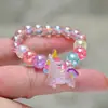 Nuevo Pulsera de Unicornio para Niños, Niñas Pequeñas, Lindos Dibujos Animados con Cuentas de Cristal, Joyería para la Mano, Pequeños Regalos