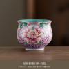 Flor de peonía esmalte flor a la parrilla maestro taza de té perfecta cerámica pintada retro taza de seis colores marea nacional regalo mano a mano taza individual para té