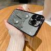 Para iPhone16 chapado TPU brillo degradado pedrería lazo funda de teléfono Apple 15 película para lente funda suave