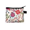 Monedero floral para mujer, tarjetero portátil, monedero, llavero, tarjetero, pequeño cuadrado