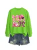 Amazon eBay Estación Independiente Moda Casual Versátil para Mujer Animadora Cuadros Lazo Sudadera Deportiva Comercio Exterior