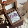 Nuevos Pendientes de Calcedonia Violeta de Alto Grado Estilo Chino, Pendientes de Niña Color Jade, Pendientes de Plata Incrustados con Ágata