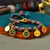 Pulsera tejida a mano de Xizang de cinco vías, pulsera vintage de cuatro hilos, accesorios de cobre, pulsera Wenwan para hombre y mujer, venta al por mayor