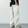Pantalones Casuales Holgados de Pierna Ancha Haozhi para Hombre Verano 2025 Seda de Hielo Delgada Secado Rápido Rectos Largos Modernos