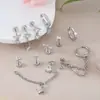 Conjunto de 16 Pares de Brincos Modernos de Aço Inoxidável com Design Único, Banhado a Cobre com Ouro Real, Novo Modelo Popular Transfronteiriço, em Estoque