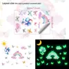 Xino Yg-H713 Nube Arcoíris Luminosa Pegatina de Pared Patrón de Mariposa y Globo de Dibujos Animados Habitación Infantil Pegatina Fluorescente de Pared