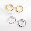 Fabricante Vende Pendientes Redondos Planos de Oro Grueso de Color Duradero, Modernos y a la Moda, Transfronterizos Kzce527
