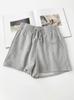 Comercio Exterior Venta al Mayoreo Shorts de Color Sólido para Mujer Verano Delgados Holgados Talla Grande Cintura Alta Rectos Pierna Ancha Casual Deportes Pantalones Cortos