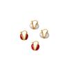 Qingdao Joias Design Nicho Francês Brincos de Pérola de Vidro Dupla Face Retrô Simples Elegantes Brincos Galvanizados em Ouro Real