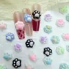 Patas de Gato Fofas de Desenho Animado Acessórios de Resina para Nail Art DIY Decorações de Unhas Usáveis
