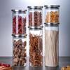 Tarros de Almacenamiento de Vidrio al Por Mayor del Fabricante con Tapas de Acero Inoxidable para Granos Domésticos, Tarros de Almacenamiento Sellados de Vidrio para Azúcar