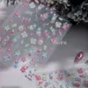 Pegatinas para Uñas Estilo Ins Floral de Primavera Mar Azul Flor de Primavera Mariposa Decoraciones para Uñas Estilo Japonés 3D