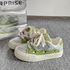 Tenis Súper Populares de Suela Gruesa para Mujer, Nuevos Zapatos Blancos Primavera 2026, Zapatos Chic Versátiles con Diseño Color-Blocking, Tenis Chunky
