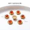 Alta Retención de Color Chapado en Cobre 24K Oro Real Accesorios de Ágata Roja Piezas para Joyería DIY Calabaza de Loto Productos Semi-Terminados Venta Directa de Fábrica