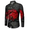 Exportação Transfronteiriça Camisas Masculinas com Estampas 3D de Halloween, Quantidade Mínima de Pedido, Pedido Personalizado, Mistura de Fibra Química
