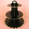 Soporte para Pastel de una Sola Capa de Tres Pisos, Soporte Desechable para Exhibición de Mesa de Postres, Bandeja para Bocadillos de Decoración para Bodas y Fiestas de Cumpleaños