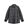 Yidao Roupas Vintage 2026 Outono Nova Camisa Xadrez de Manga Longa Estilo Retro Americano para Homens, Camisa Solta Relaxada e Estilosa