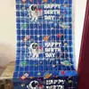 Cortina de Chuva Quadrada com Estampa de Astronauta Cenário de Fundo para Festa de Aniversário Infantil Layout de Atmosfera