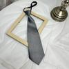 Corbata de cremallera camaleónica 8cm Perezosa corta para hombre Formal de negocios Ancha Negra Roja