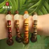 Pulseira de Contas de Bambu e Sândalo Verde DIY com Pedra Luminosa, Simbolizando Progresso Contínuo, Presente para Exame de Estudante