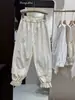 Pantalones Casuales de Primavera Estilo Japonés Encaje Fresco Dulce Estilo Mori Girl Pantalones Cortos Sueltos con Adorno de Encaje Reductores de Edad