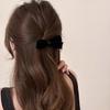 Pinza para el cabello de lazo de terciopelo negro Temperamento femenino de alta gama Princesa Cabeza Clip de pico de pato Rojo Clip lateral Tocado