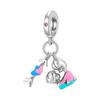 2025 Panjia Dora Nuevo Transfronterizo Más Vendido Colgante de Aleación Molinillo de Viento con Cuentas Corazón de Espada Accesorios DIY Joyería