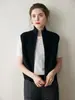 Chaleco de Punto de Cachemira con Cuello Alto para Mujer, Nuevo Diseño Otoño 2026, Chaleco Suéter Sencillo con Cremallera, Moderno
