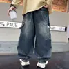 Pantalones Vaqueros para Niños Grandes Otoño 2025 Nuevos Primavera y Otoño Estilo Callejero Pantalones Cargo Frescos Modernos