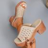 Zapatillas de Verano 2026 de Moda Transfronterizas Talla Grande con Punta Abierta y Tacón Alto Sandalias de Moda con Diseño Hueco y Suela Gruesa para Mujer