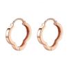 Plata S925 Chapado en Oro Anillo de Oreja de Trébol de Cuatro Hojas de la Suerte para Mujer Anillo Liso Aretes de Hebilla para Oreja de Plata Esterlina Simple Atmosférico Joker