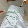 Nuevo Estilo Chino Larga Cadena Verde con Cuentas para Teléfono Estilo Tendencia Nacional Personalidad de Nicho Creativa Cruzada con Correa Larga Cadena para Teléfono