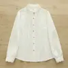 Camisa Japonesa Versátil Outono 2025 Gola Alta Manga Longa Feminina Solta Emagrecedora Casual Top Camisa Base Tendência