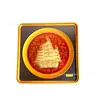 Novo disco quadrado estilo chinês com ornamento de pintura de quadro tridimensional de vela tranquila, decoração de mesa de veleiro em ouro maciço, disponível para atacado