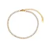 Moda Ins Europea y Americana Nicho Empalme Perla de Agua Dulce Accesorios para el Pie Cadena de Cuerda de Cáñamo Simple Pavimentada con Circonita Tobillera para Mujeres