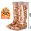 Botas de Lluvia de Gel de Caña Alta Impermeables Zapatos de Goma Botas de Agua para Mujer Adulto Largas de Moda Cocina Antideslizantes Verano