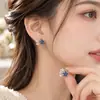 Brincos franceses vazados de diamante estilo novo em prata 925 personalizados, brincos de pérola personalizados de nicho de luxo leve vintage para mulheres