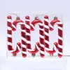 Nuevas decoraciones navideñas 2025 con forma de bola colgante pequeña de plástico chapado pintado bastón de caramelo rojo estrella hexagonal