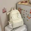 Mochila Escolar Versátil de Cor Sólida para Mulheres, Estilo Coreano, Mini Mochila para Meninas Adolescentes, Alto Valor Estético, Mochila de Viagem Simples e Casual