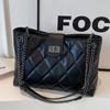 Bolsa de Ombro com Padrão de Diamante Bolsa Tote Feminina Grande Capacidade Bolsa Transversal Primavera e Verão 2026 Nova Versátil Bolsa de Ombro Bolsa para o Dia a Dia