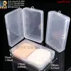 Caja de plástico para bastoncillos de algodón caja cosmética de PP rejilla simple doble caja de embalaje para bastoncillos de algodón de lápiz labial caja de almacenamiento para desmaquillante