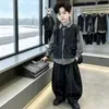 Roupas Infantis Meninos Primavera e Outono Colete Jeans Conjunto de Três Peças Estilo Coreano Conjunto Bonito Moderno para Crianças de Meia-Idade e Mais Velhas Comércio Exterior