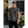 Comércio ExteriorCamiseta Masculina de Manga Curta Slim Fit Sorona, Camiseta Esportiva de Verão com Decote Pequeno para Realçar Músculos